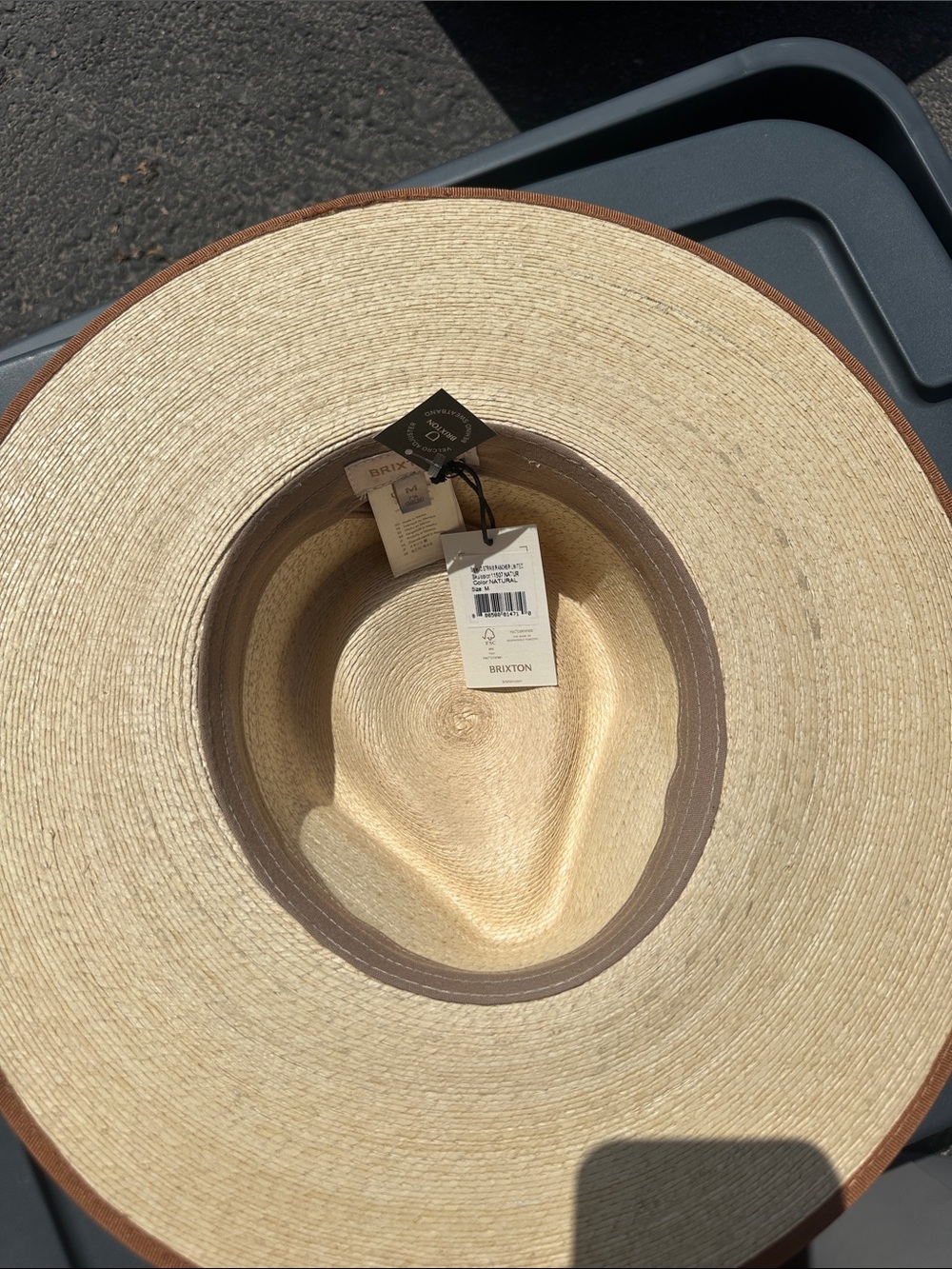 NWT Brixton Women’s Jo Straw Rancher - Natural and Cognac Sz M ( 7 1/4 58 cm ) - Picture 2 of 2